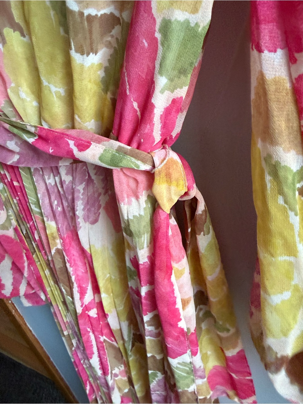 Zara Pink Yellow Green Floral Lightweight Dress XS - Picture 10 of 16